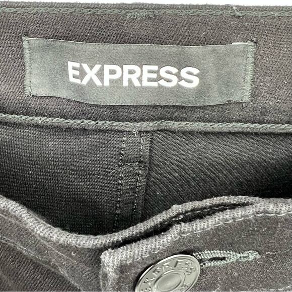 Express black high rise lace up stretch ankle legging jeans 10R - Picture 7 of 9